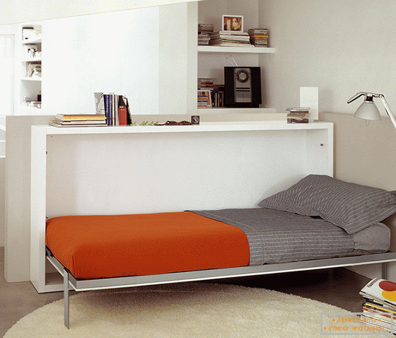 Functional and beautiful bed in a small bedroom: a selection