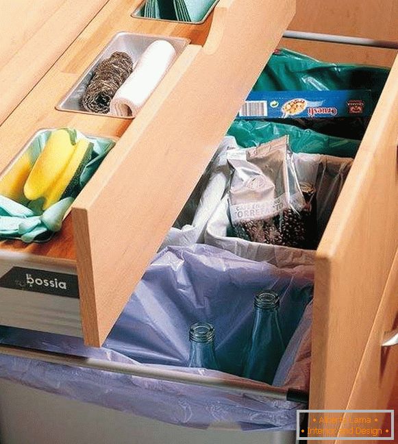 Where to mark a trash can in the kitchen?