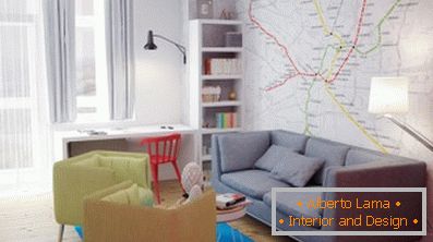 The interior of the children's loft style (50 unusual design
