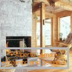 Interior of the house from laminated veneer lumber +50 photo