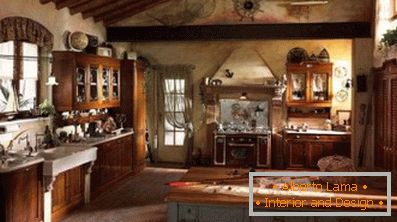 Interior of the kitchen in a rustic style (55 design ideas)