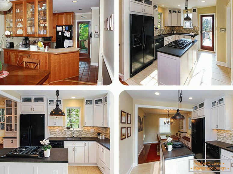 The interior of a small kitchen as a symbol of the fact that