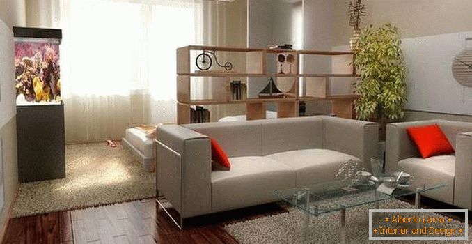 Interior of one-room apartment: photo 30 stylish examples