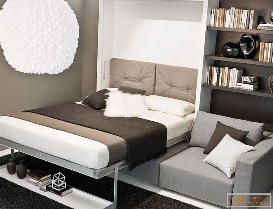 Bedroom interior with a sofa instead of a bed (20 фото)