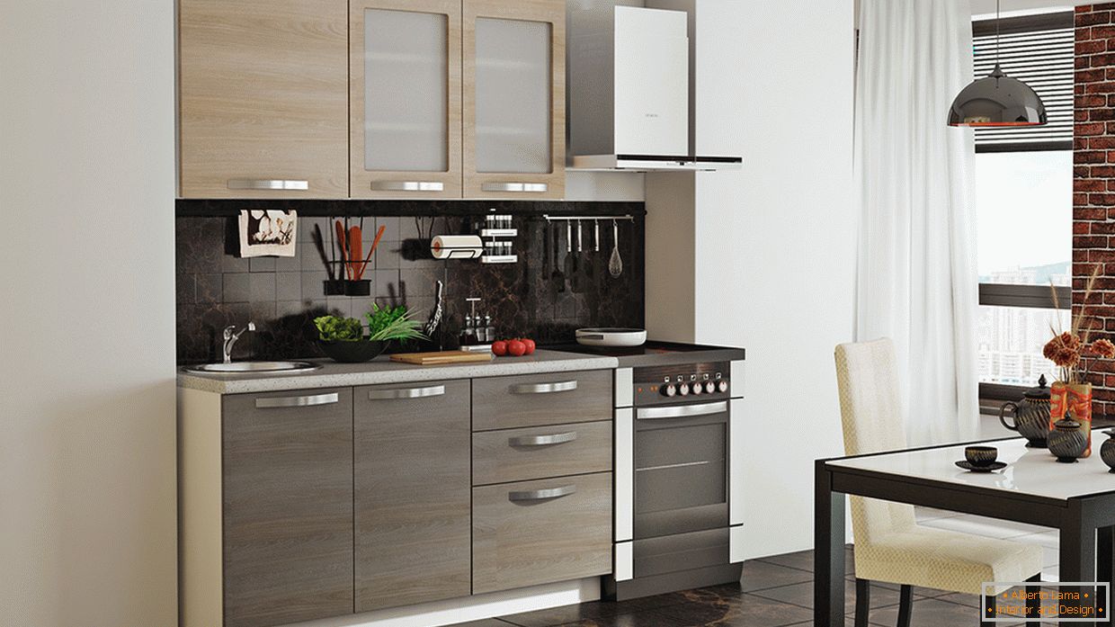 Exquisite attractiveness of a small kitchen: ergonomic