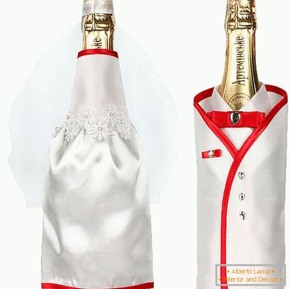 How to decorate a bottle of champagne (25 photo decor)