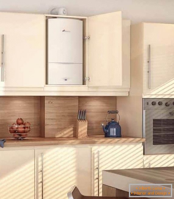 Kitchens with gas boiler: design - questions and solutions