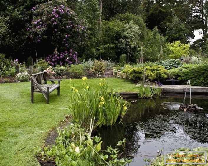 Landscaping design of the garden in a cozy country style (52