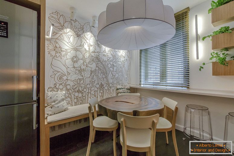 Milk chocolate in the interior of the 12 meter kitchen -