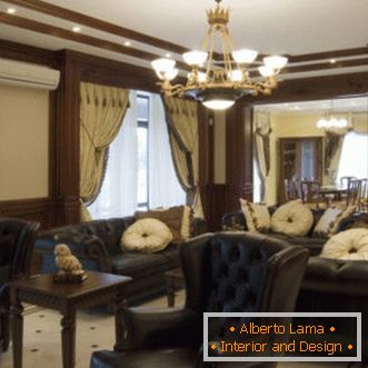 Stretch ceilings in the living room - 120 photos of