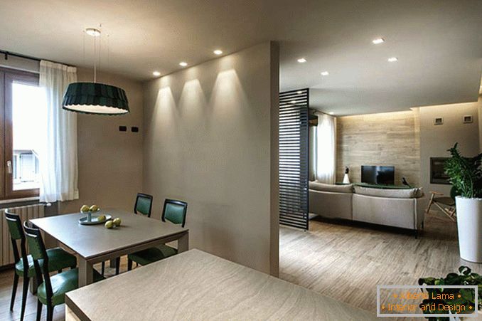 Unusual small apartment in a combination of modern and