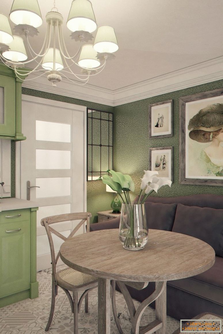Non-standard layout of a small studio apartment