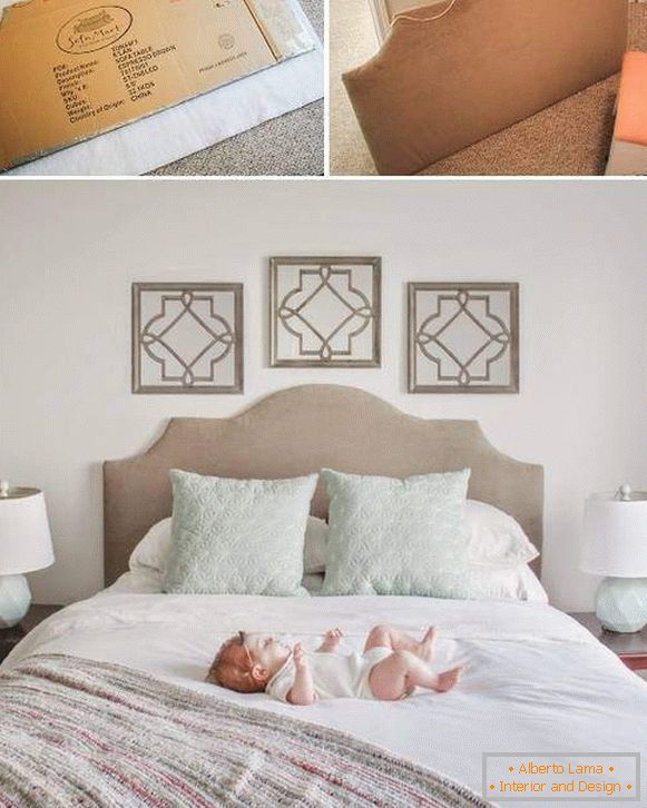 New trend: bed with a soft headboard - photo and review