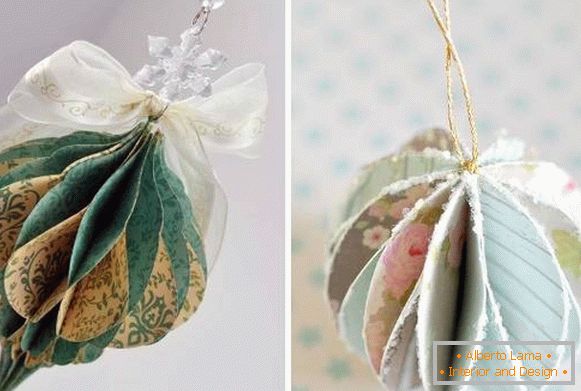 New year's balls of paper with your hands - 25 ideas with