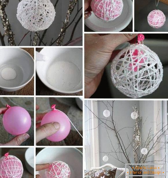 Christmas balls on the tree with their own hands (40 crafts