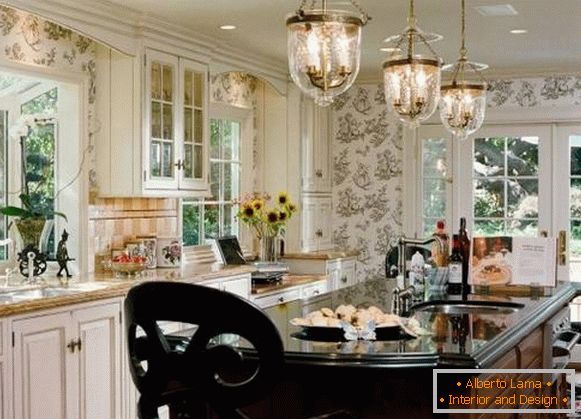 Kitchen wallpapers: 50 photos in modern style