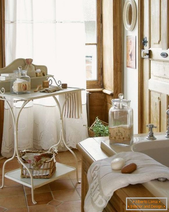 Charming provence style in the bathroom - 30 photos