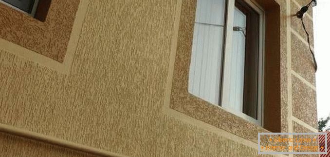 Original plaster of the bark beetle on the facades of the