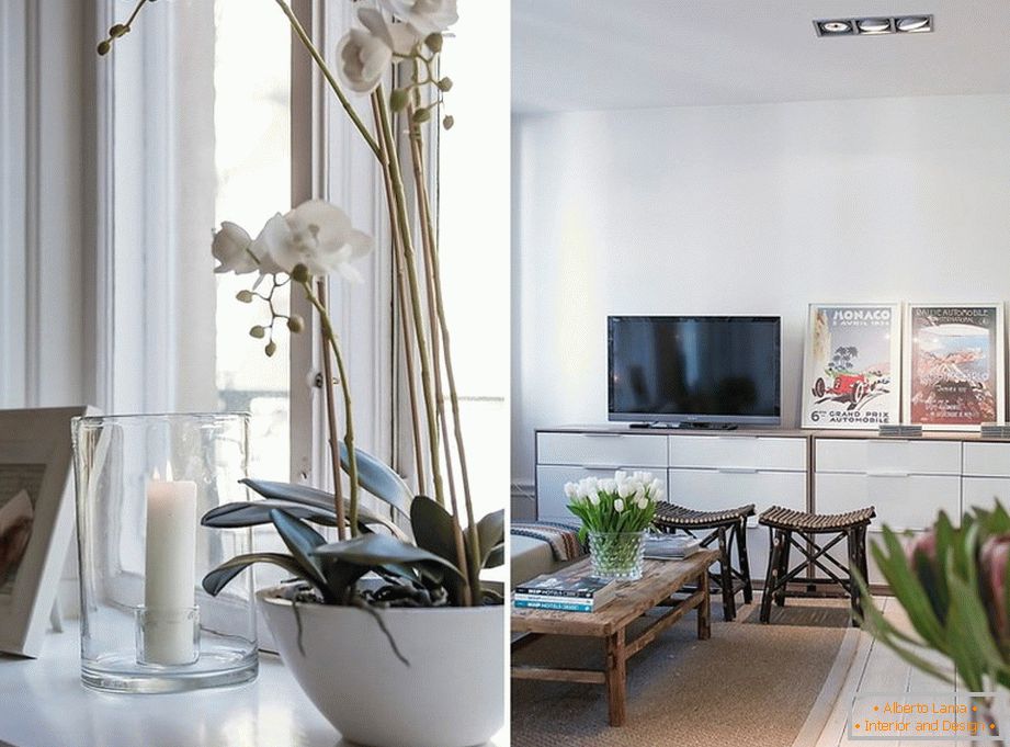 Almost two rooms from one - elegant designer half measures