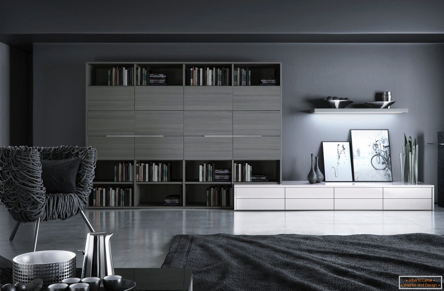 Gray wallpaper in the interior +70 photo
