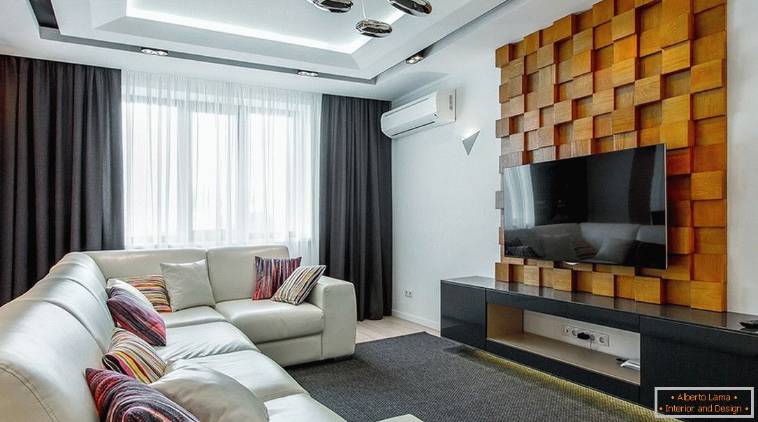 Gray curtains in the interior +50 photo