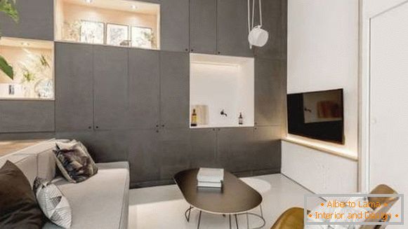 Cabinet in the living room - 45-photo design options