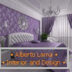 Lilac bedroom - photo of new interior design solutions