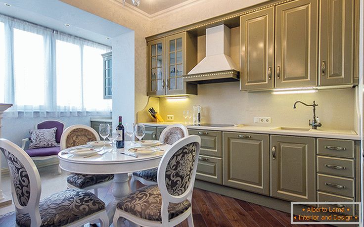 See good examples in the photo design for a small kitchen