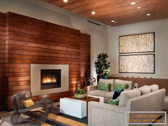 Modern wall decoration with wood and wood panels - 30 photos
