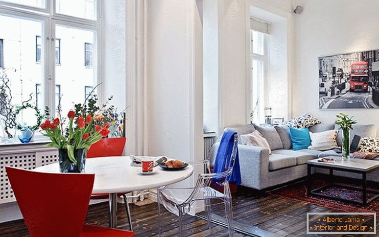 Create an elegant interior of a small apartment - sparing