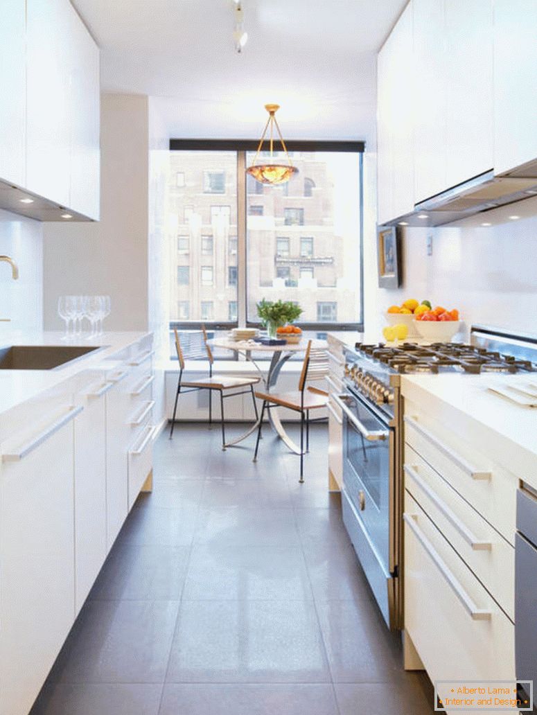 Do you have a narrow kitchen? several ways to get out of the