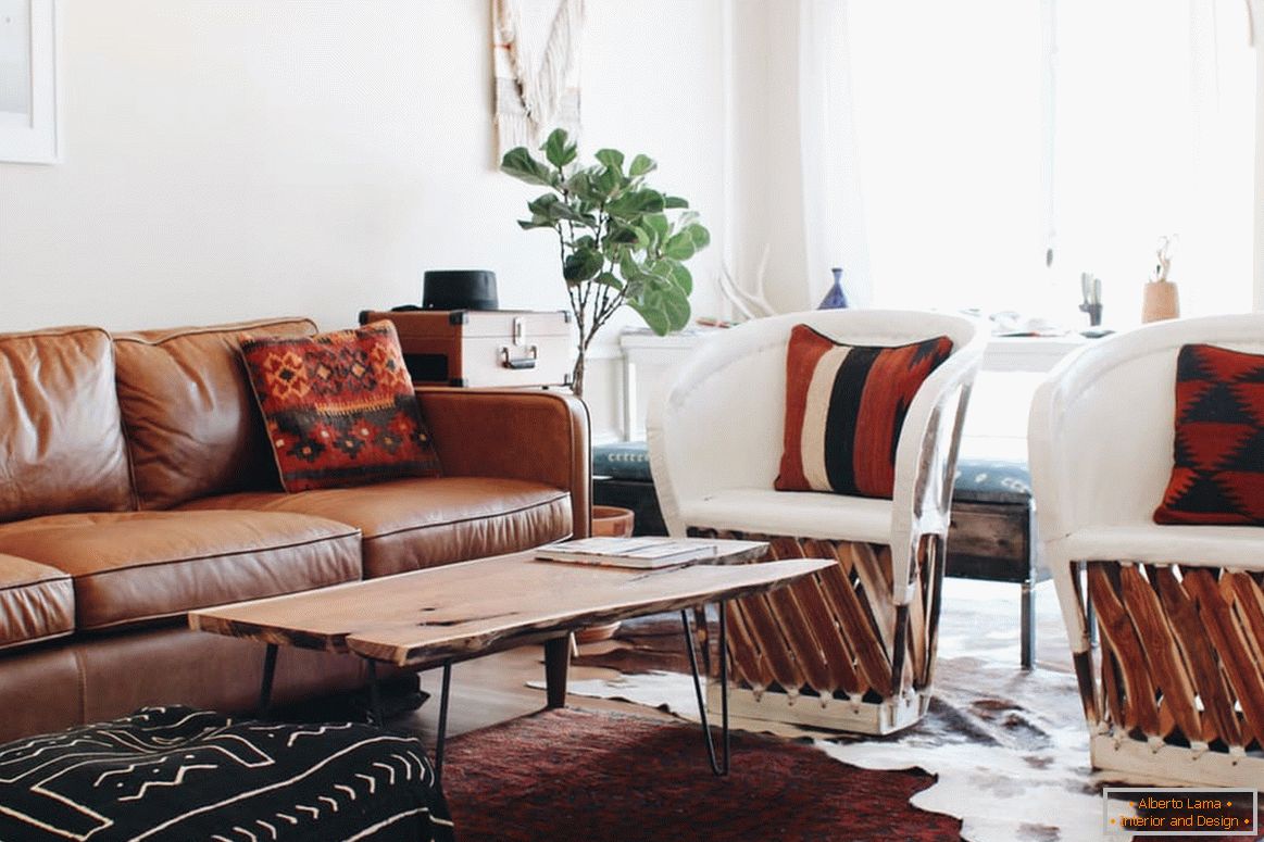 Unique interior of studio apartment