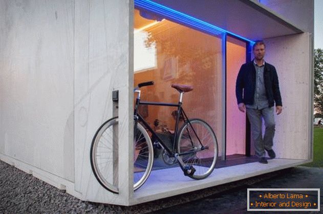 The unique interior of a small house designed for one person