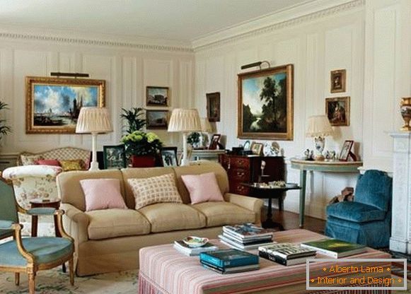 Internal design of private houses in different styles