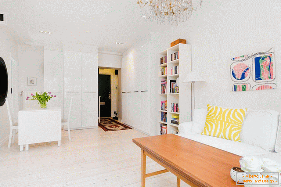 Bright decoration of a small apartment, stockholm, sweden